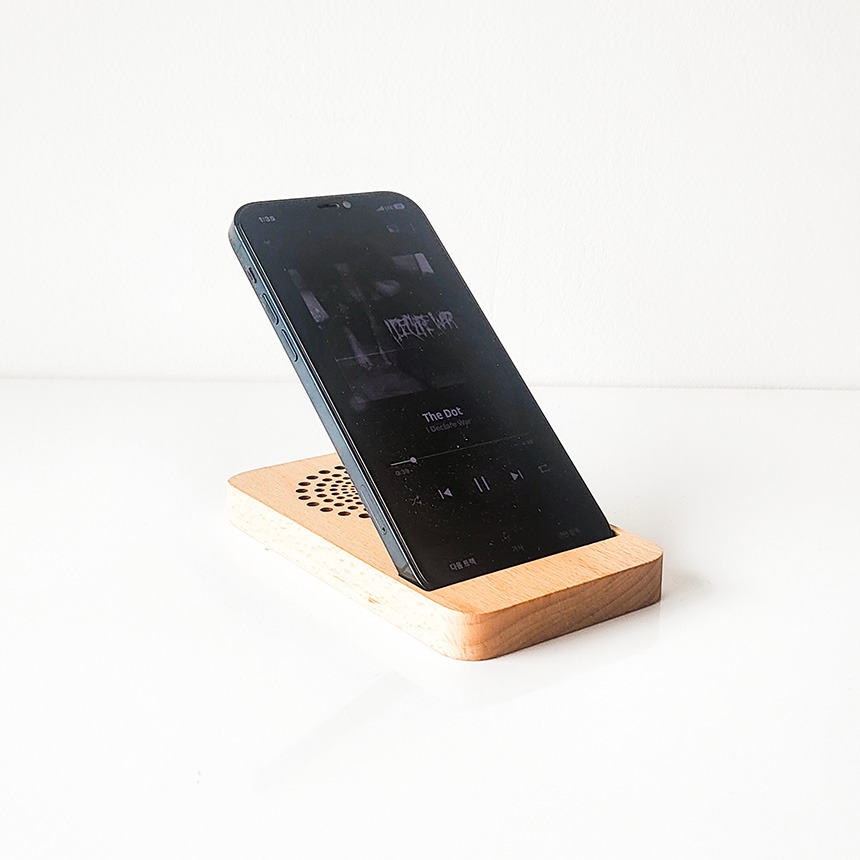 Sound wood _ 사운드 우드 폰 스피커 핸드폰 거치대 확성 감성 캠핑 나무 스피커